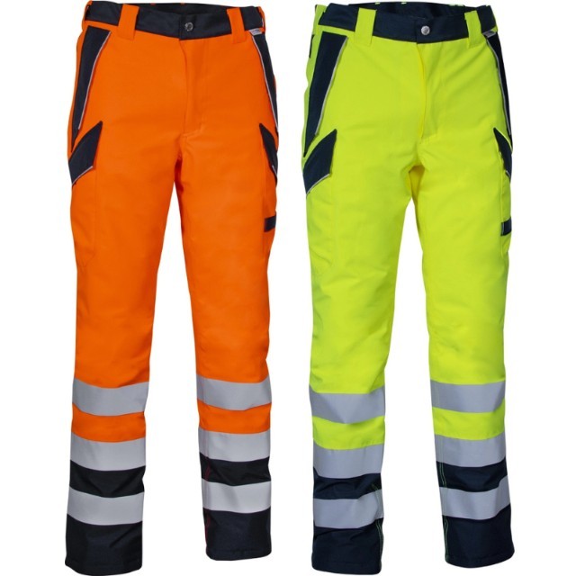 Pantaloni da Lavoro Alta Visibilit� Multitasche Invernali Impermeabili Cofra Evanton V637-0