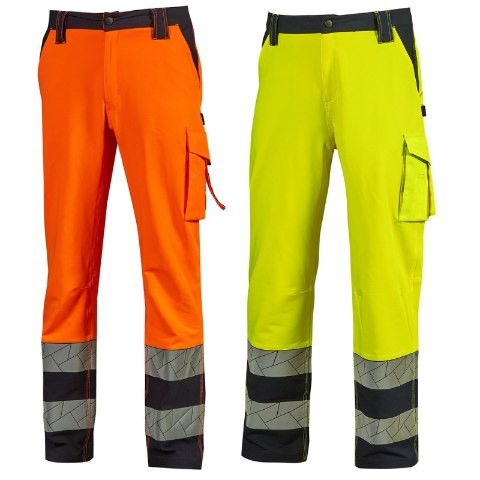 Pantaloni da Lavoro Stretch Multitasche Alta Visibilit� U-Power Nova HL401