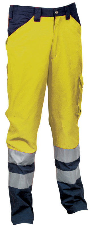 Pantaloni da lavoro alta visibilità COFRA ENCKE giallo fluo-marine 