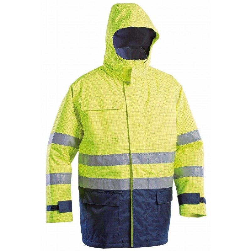 Parka da lavoro imbottito Impermeabile Alta visibilit� Ignifugo Multitasche Antistatico Logica GGX61309-L