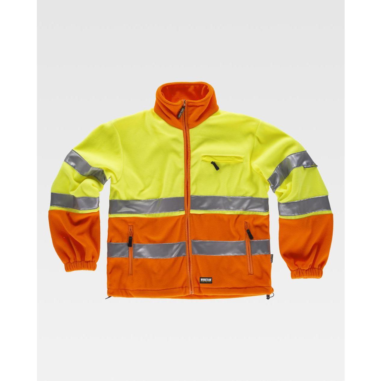 Pile da Lavoro con Cerniera Bicolore Alta Visibilit� C4026 - Workteam