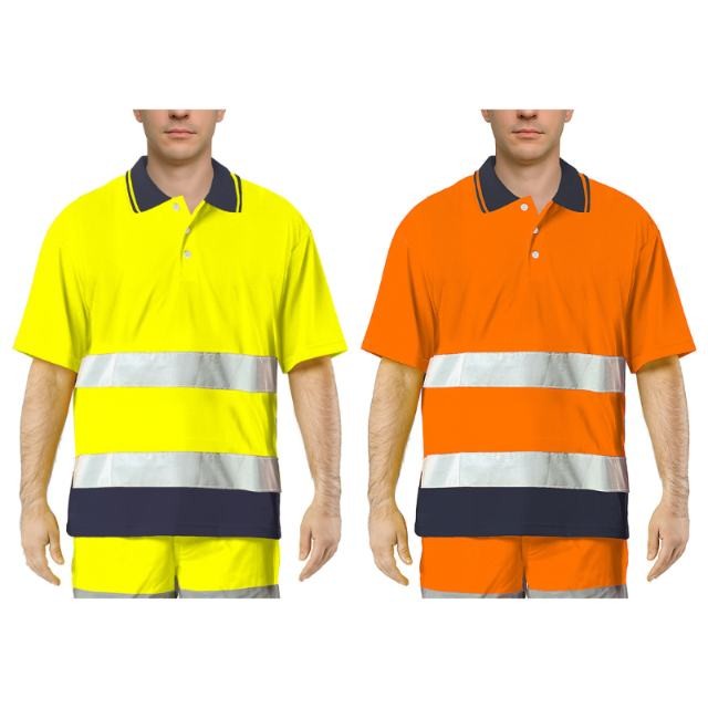 Polo Da Lavoro Alta Visibilit� Issa Line Bicolor Hi Vis 8584N