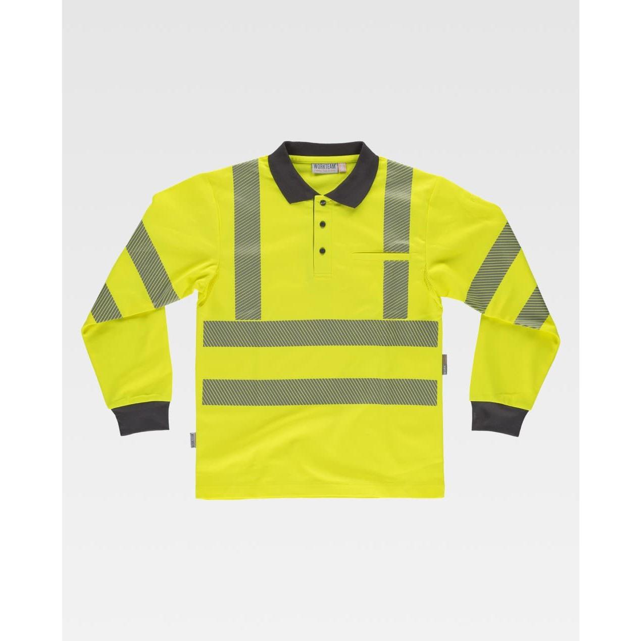 Polo da Lavoro Manica Lunga Alta Visibilit� C3883 - Workteam