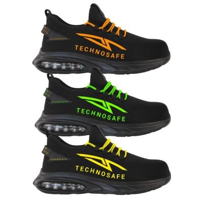 Scarpe Antinfortunistiche Basse Metalfree Technosafe Neon Dark Mode S1PL FO SR ESD