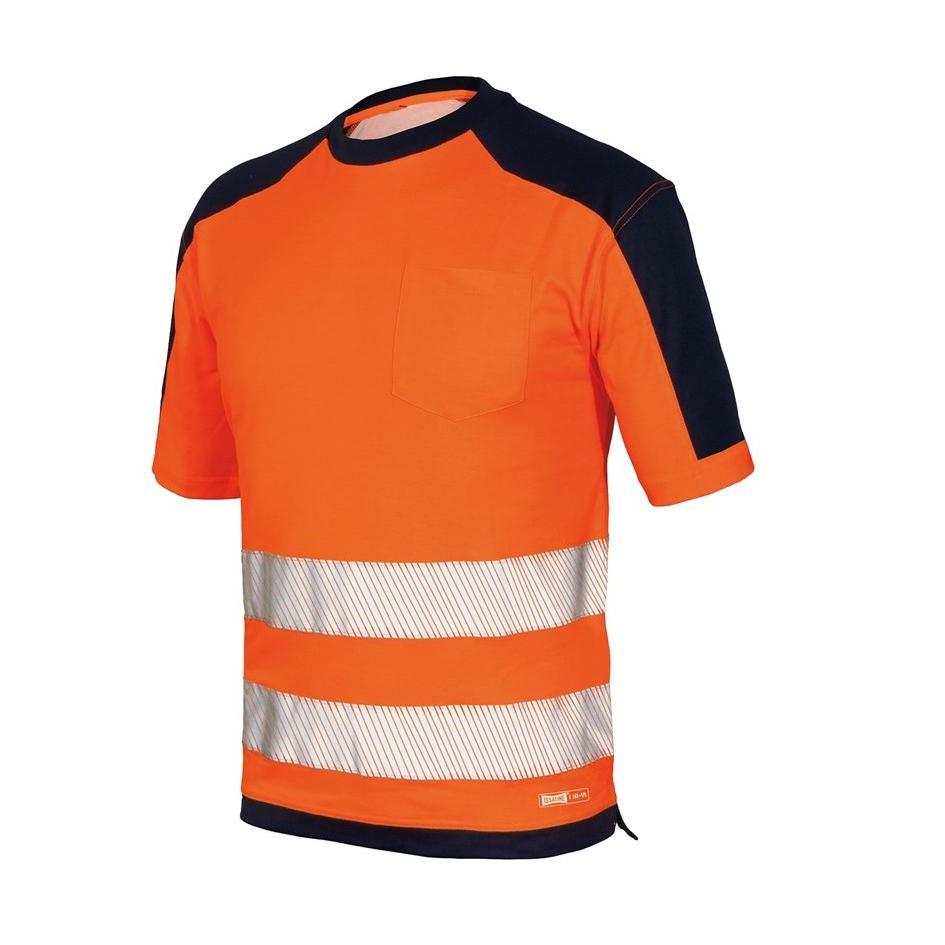 T-Shirt Alta Visibilit� con bande segmentate termosaldate Issa Line HV 08186N
