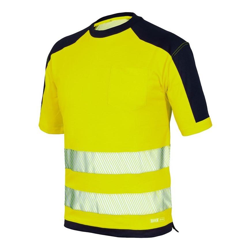 T-Shirt Alta Visibilit� con bande segmentate termosaldate Issa Line HV 08186N