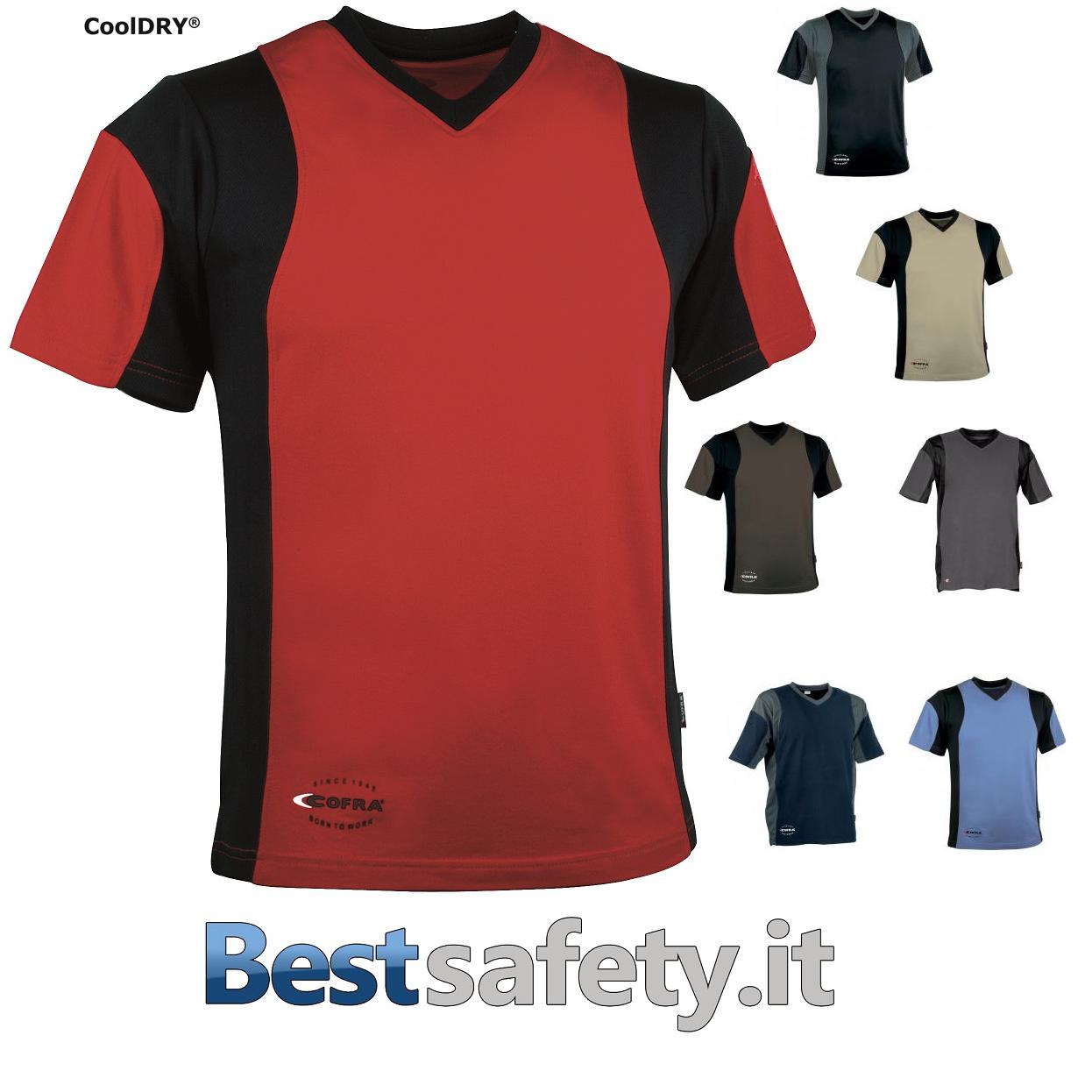 T-Shirt Cofra Java a maniche corte, bicolore ed elasticizzata Vendita Online
