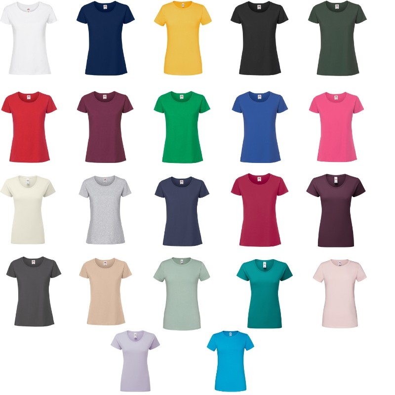 T-shirt da Lavoro da Donna 100% Cotone Fruit Of The Loom Iconic 195 T FR614240