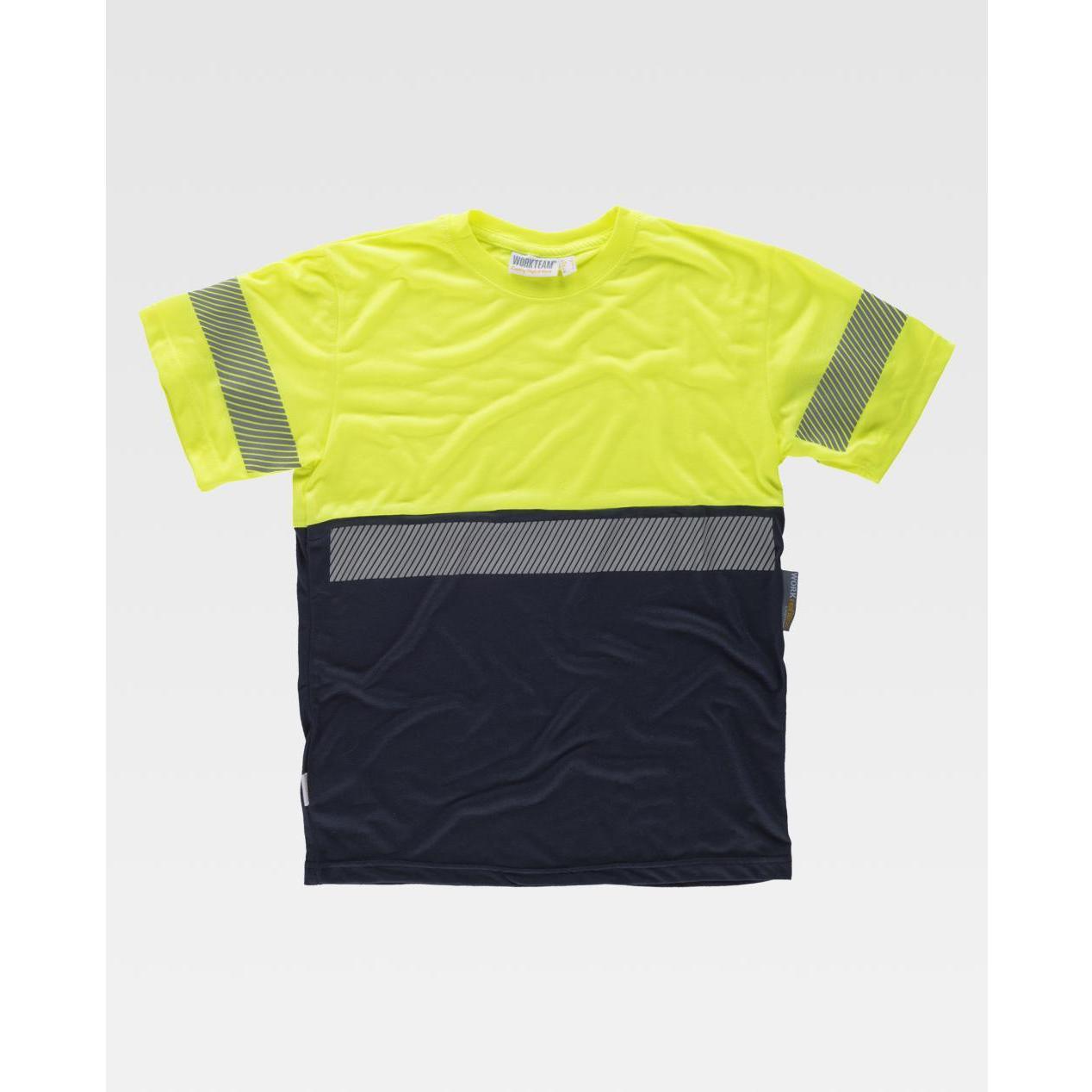 T-shirt da Lavoro M/C Alta Visibilit� Bicolore con Bande Rinfrangenti C6030 - Workteam