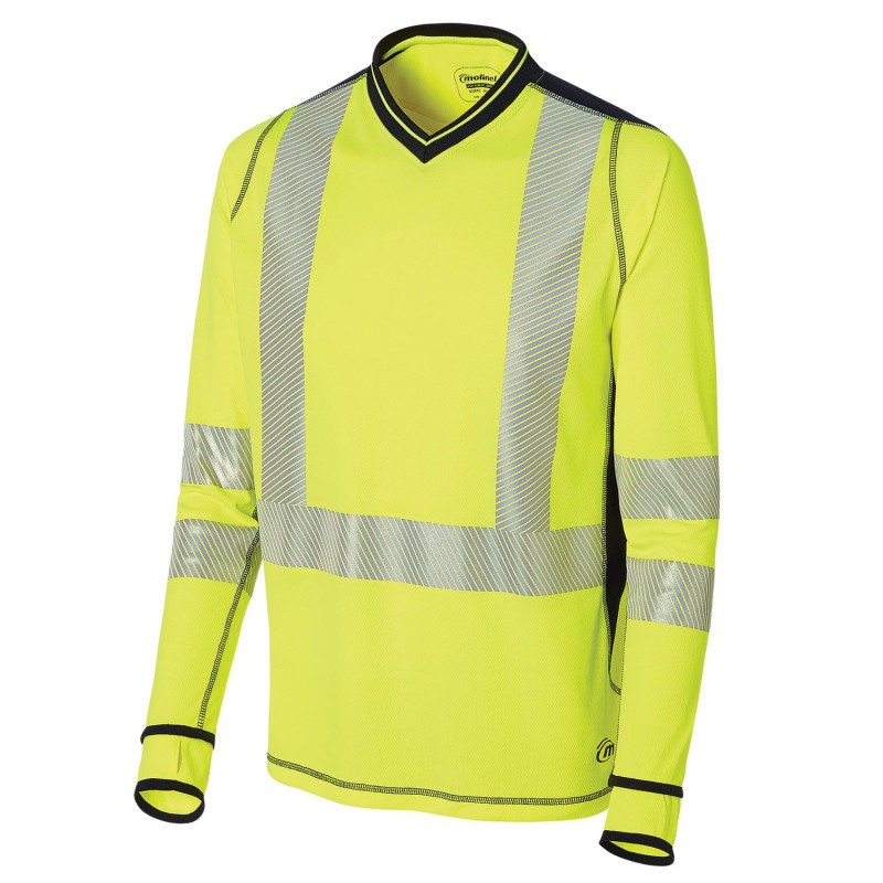 T-Shirt maniche lunghe da Lavoro Alta Visibilit� Anti-UV Molinel Luklight 0473.9999.065