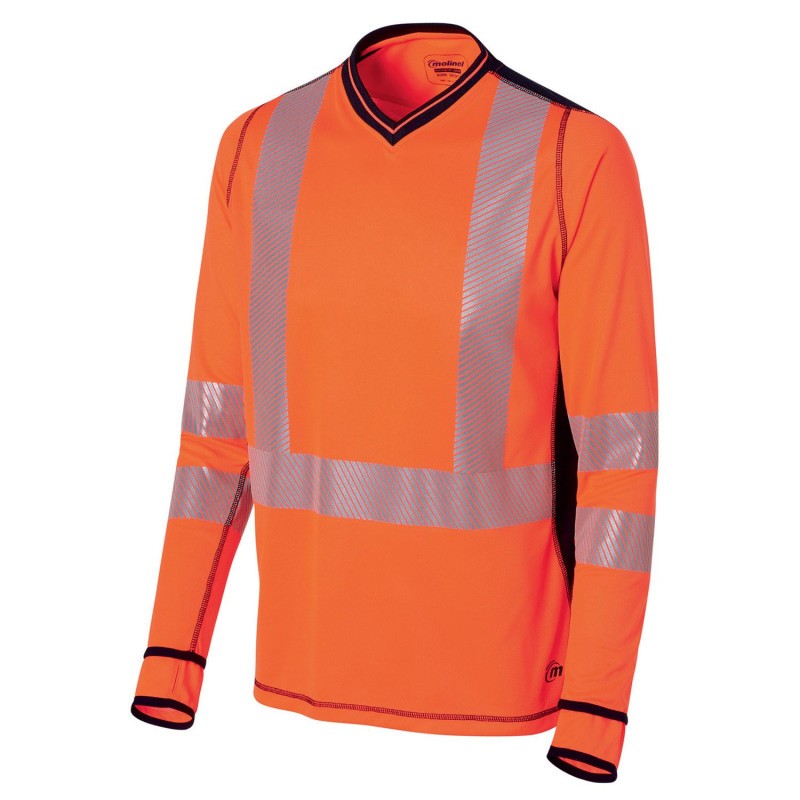 T-Shirt maniche lunghe da Lavoro Alta Visibilit� Anti-UV Molinel Luklight 0473.9999.065