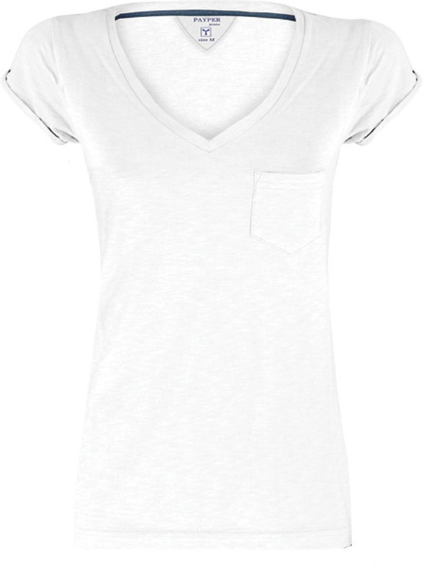 T-Shirt Wild Lady Manica Corta Collo a V Bianco