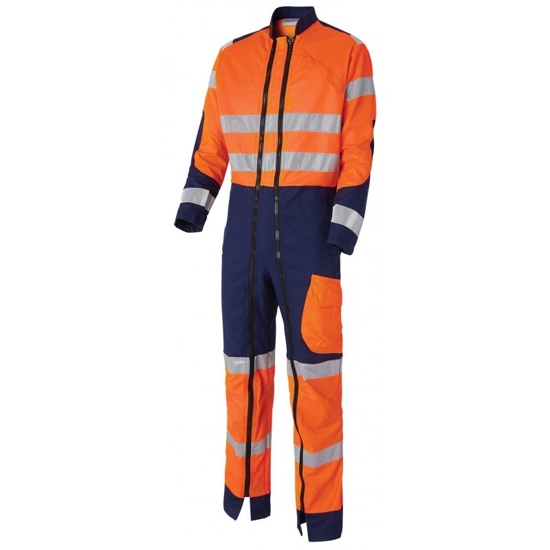 Tuta da Lavoro con doppia cerniera Alta Visibilit� Classe 3 Multitasche Molinel Luklight 0250.2351.158