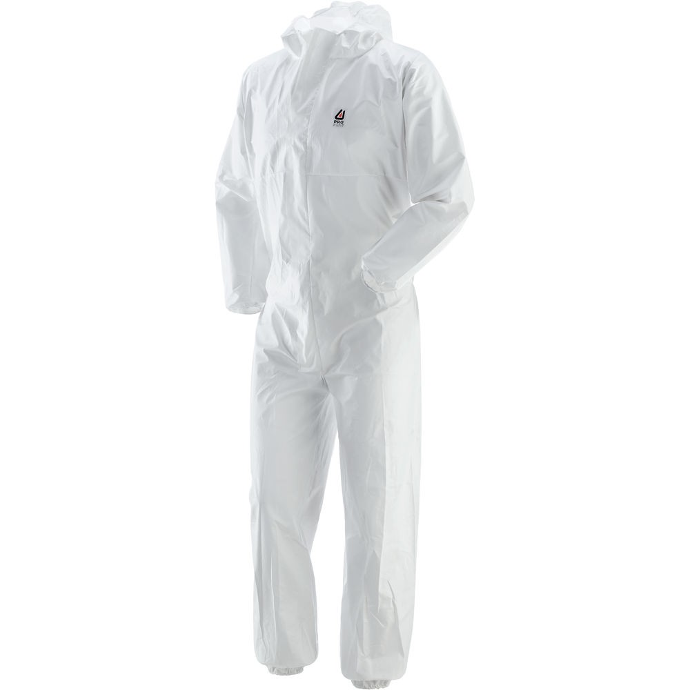 Tuta intera Monouso CAT.3 tipo 5/6 con cappuccio bianca in tessuto traspirante