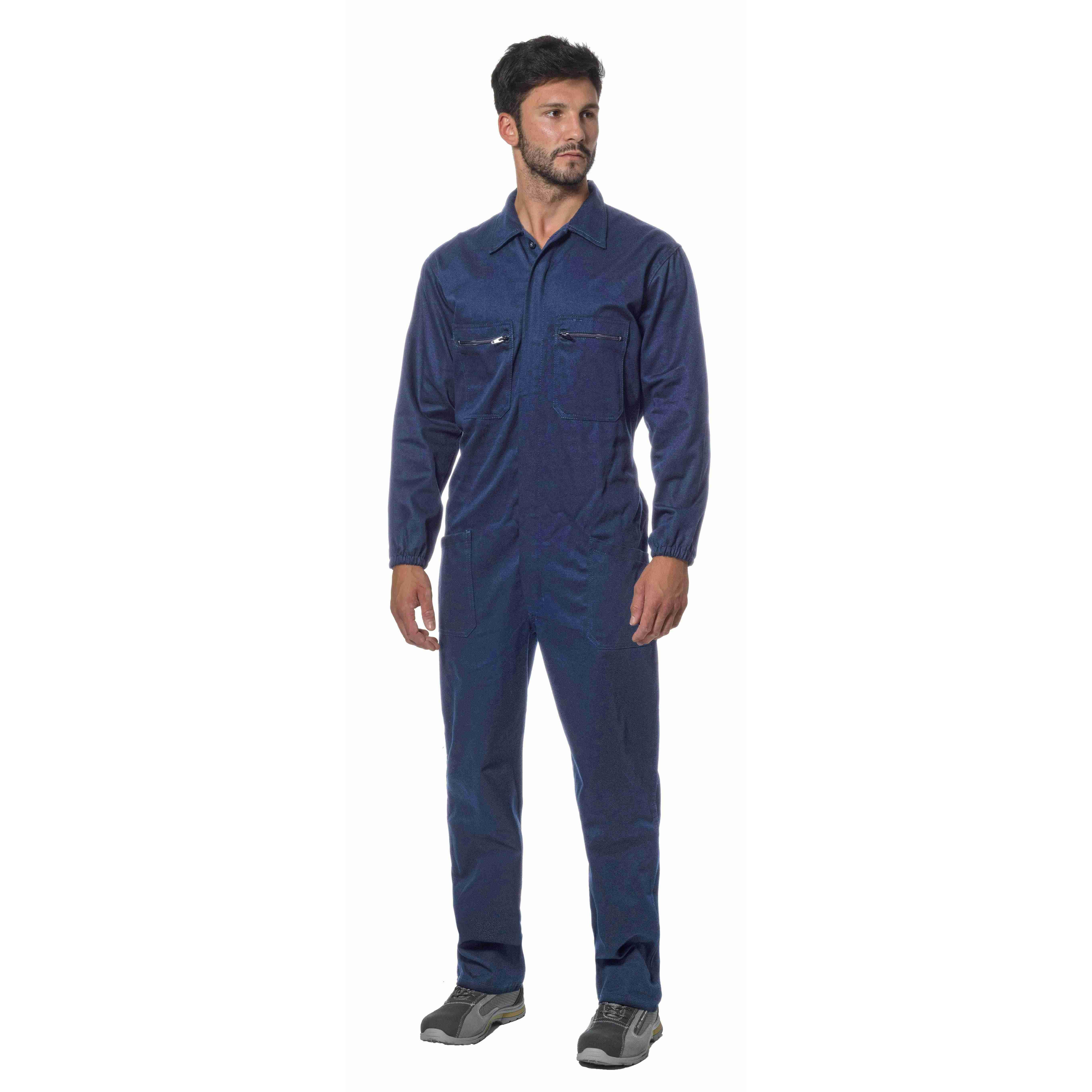 Tute intere da lavoro multitasche 100% cotone Logica 9070BLU-L