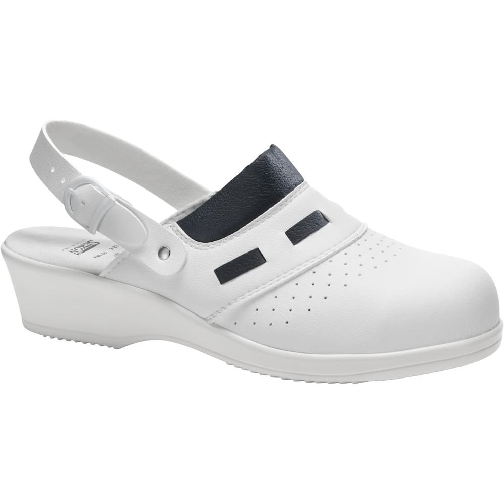 Zoccolo protettivo bianco da donna in microfibra SB E FO SRA - Amalfi 520030