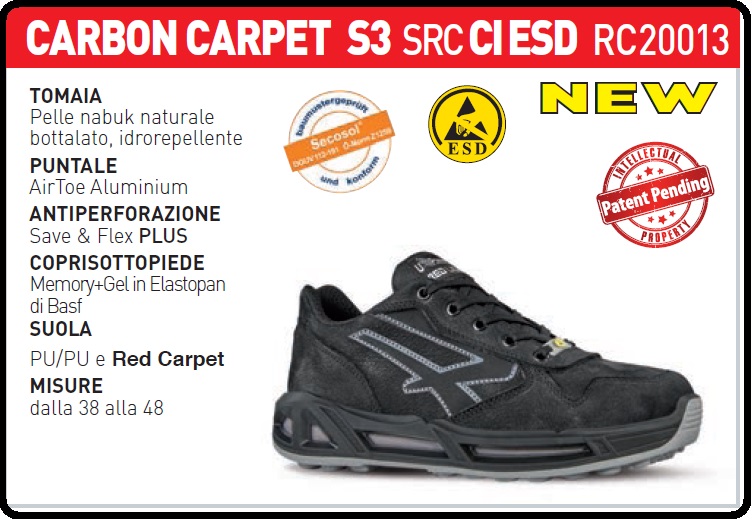 Scarpe upower carbon carpet s3 rc20013 BESTSAFETY